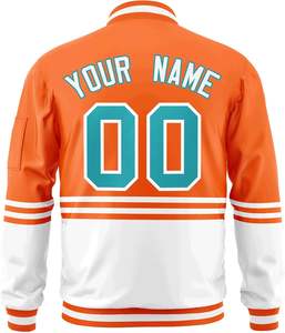 Veste universitaire personnalisée d'approvisionnement d'usine OEM avec fermeture éclair et manches contrastées brodées, style formel pour les acheteurs du monde entier - Product Image 2