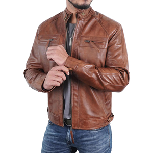 Veste d'hiver unisexe de haute qualité en cuir véritable et toile, style streetwear, couleur personnalisée, nouvelle arrivée avec logo sur le devant - Product Image 4