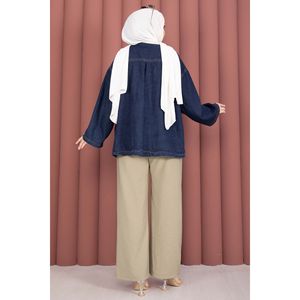 Casual for Tencel <b>Trousers</b> with <b>Elastic</b> Mid <b>Waist</b> Breathable Canvas Wide Leg Design Green Olive with Pockets - Product Image 4