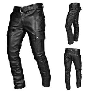 Pantalon en cuir pour homme, coupe droite, taille mi-haute, sur mesure, imperméable, idéal pour l'extérieur – Meilleures ventes 2026 à prix abordables - Product Image 1