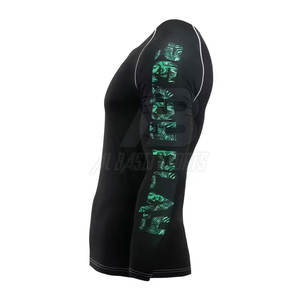 Peso ligero Slim Fit Hombres Camisas de compresión Entrenamiento Color sólido Camisas de compresión de alta calidad - Product Image 3