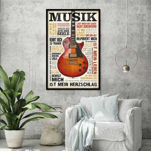 Affiche sur toile « La musique est une passion » de style moderne pour la décoration murale - Product Image 5