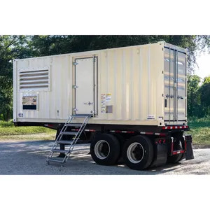 Groupe électrogène diesel industriel triphasé d'occasion de 400 kW, 480 V, sur remorque, pour alimentation de secours commerciale - Product Image 2