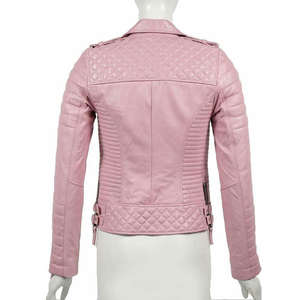 Chaqueta de cuero genuino para mujer transpirable de alta calidad, elegante, cómoda con función antiarrugas, servicio OEM teñido liso - Product Image 6