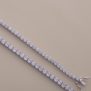 IGI Certified Lab Grown Round Diamond Tennis <b>Bracelet</b> in <b>Solid</b> 925 Sterling <b>Silver</b> - Product Image 5