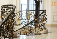 Rampe d'escalier en fer forgé KHP pour balcon, appartement, villa, hôtel, taille personnalisée, haute qualité, galvanisée, résistante à la rouille, protégée contre les UV