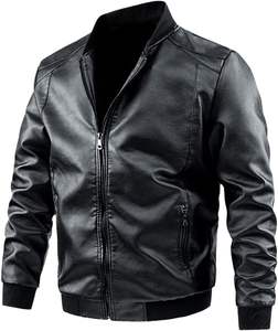 Vestes en similicuir sur mesure pour hommes Veste de moto en cuir personnalisée pour hommes Manteaux en cuir personnalisés pour hommes avec fermeture éclair - Product Image 4