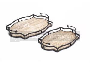 Plateau de service hexagonal en métal bordé d'or de qualité supérieure Design moderne pour le ramadan Artisanat en métal à prix raisonnable - Product Image 4