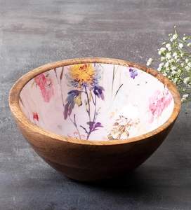 ชามคุณภาพสูงดีไซน์สวยหรูพร้อมพิมพ์เคลือบฟันชามผลไม้ไม้ชามสลัดเซิร์ฟเวอร์ชามผสมไม้มะม่วง - Product Image 4