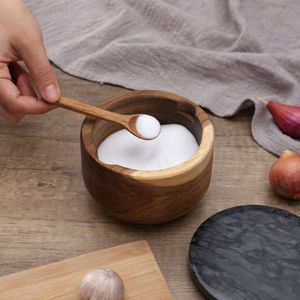 Premium Quality Marble <b>Salt</b> and <b>Pepper</b> Bowl <b>Set</b> Custom Size Kitchenware with Wood Container for Sugar Storage - Product Image 6