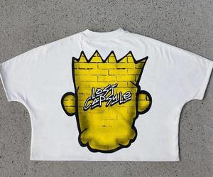 T-shirt 100% coton pour homme Design personnalisé Logo couleur unie impression bloc col en O coupe ajustée manches courtes 260 grammes décontracté personnalisable - Product Image 2