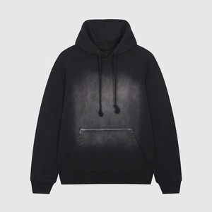Sweat-shirt à capuche surdimensionné pour homme, couleur unie, jersey de coton, coupe décontractée, vêtements d'hiver - Product Image 1