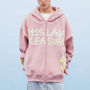 Alta calidad personalizado al por mayor de los hombres de cremallera completa Puff impresión bordado sudaderas con capucha fabricantes para ropa de aduanas - Product Image 2