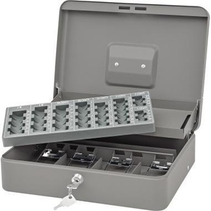 Caja de Seguridad WEDO Standard PLUS, 30 x 9 x 24 cm, 4 Compartimentos para Billetes y 8 para Monedas, Lámina de Acero con Cerradura - Product Image 4