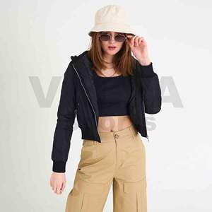 Veste matelassée d'hiver pour femmes de haute qualité, écologique, col montant, tissu tissé, confortable pour les femmes, couleur personnalisée, logo de marque - Product Image 4