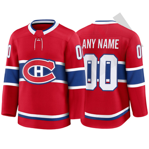 Maillot de hockey sur glace des Canadiens de Montréal, fabriqué par Sibrin, de qualité supérieure, sublimé, logo personnalisé, 100% polyester, écologique, service OEM - Product Image 1