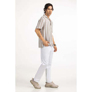 Chemises décontractées pour hommes 100% coton taille XL anti-plis à rayures coupe classique pour le bureau ou la saison estivale - Product Image 3