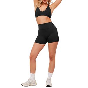 Sujetador deportivo fruncido de talla grande para mujer, con cuello en V profundo, sexy, con tiras en la espalda, top corto de yoga sin aros, transpirable y que absorbe el sudor para el gimnasio. - Product Image 2