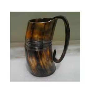 Vente en gros chope en corne de buffle fournie en usine tasse viking en agate pour les fêtes en club pour l'exportation par l'artisanat en croissant - Product Image 2