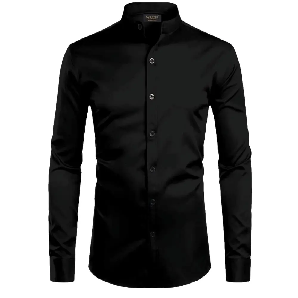 Haute qualité à la demande nouveau Design noir chemise formelle en polycoton pour hommes pour bureau vêtements de cérémonie utilisation de l'exportateur indien