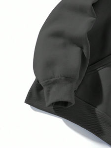 Solid Kangaroo Pocket Drawstring Thermal Lined Hoodie Long Sleeve <b>Tops</b> <b>For</b> <b>Women</b> - Product Image 3
