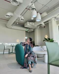 <b>Hot</b> Selling Pure Muslin Cotton Dress Beautiful Lace Border Work Straight Cut Daily & Office Wear Suit Salwar Made From Silk - Product Image 2