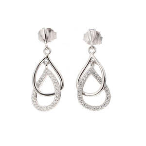 Pendientes colgantes de gota de diamante de lujo americano - Product Image 1