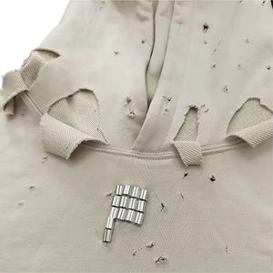 Sudadera Extra Grande con Efecto Desgastado para Hombre, Transpirable, Básica, Mezcla de Algodón, de Bajo Precio, Calidad Térmica - Product Image 5