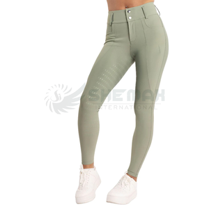 กางเกงขี่ม้าสำหรับผู้หญิงพร้อมสายรัดเอวสูงยืดหยุ่นทำจากวัสดุสัมผัสเพื่อความสบายและปลอดภัยในระหว่างการฝึกซ้อม - Product Image 1
