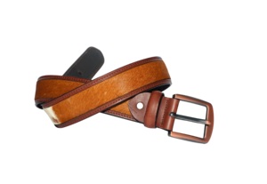Ceinture en cuir de peau de vache véritable faite à la main avec boucle à ardillon haut classement longueur personnalisée boucle en laiton-prix du marché de gros disponible - Product Image 2