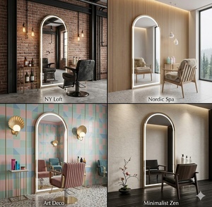 Miroir <span class=keywords><strong>de</strong></span> <span class=keywords><strong>Salon</strong></span> LED Élégant et Moderne en Fer Forgé avec Cadre Doré, Miroir Mural <span class=keywords><strong>de</strong></span> Coiffeuse Éclairé, Écologique - Product Image 3