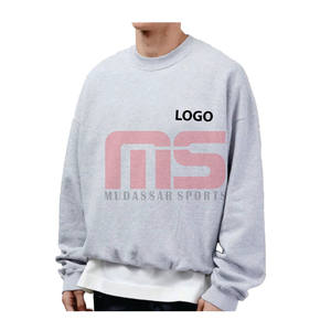 เสื้อสเวตเชิ้ตผู้ชายผ้าเฟรนช์เทอร์รี่ 100% ผ้าฝ้าย สไตล์เรียบง่าย ทรงโอเวอร์ไซส์ คอกลม ป้องกันขนร่วง แฟชั่น 2025 ผลิตตามสั่งจากโรงงาน - Product Image 2