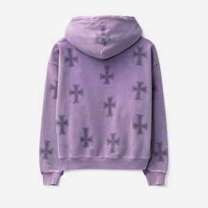 Sudaderas con Capucha Unisex con Cremallera, Diseño Personalizado del Fabricante OEM, Bordadas, de Forro Polar Ecológico, con Pedrería, 100% Algodón Teñido Liso - Product Image 5