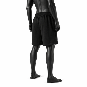 Pantalones Cortos Deportivos Negros Personalizados para Hombre, OEM ODM, Algodón y Felpa, con Logotipo Impreso, Cintura Elástica, Corte Holgado, Casuales, para Gimnasio - Product Image 6
