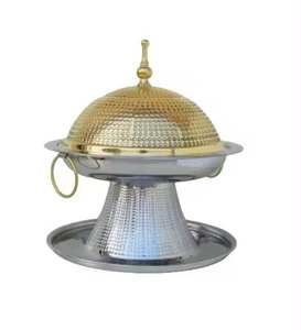 Premium Arabic Gold <b>Lid</b> Stainless Steel <b>Wood</b> Lead Free Durable Dates Serving Bowl Modern Luxury Design Customized Color Ramadan - Product Image 4