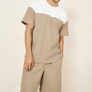 Ensemble de t-shirts et shorts pour hommes, dernière tendance, imprimé, été, décontracté, couleur unie, respirant, en coton - Product Image 6