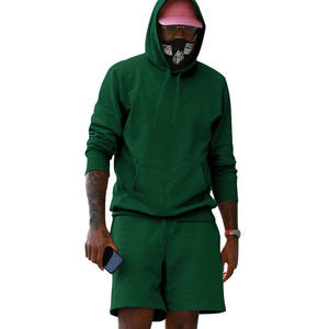 Windproof Men Short Zipper Hoodie <b>Set</b> Training Jogging Wear Tracksuits Custom Logo Cotton Short for Men Summer - Product Image 6