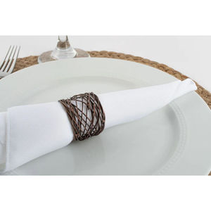 Servilletero de decoración de hotel para el hogar moderno, servilleteros hechos a mano de malla de bronce, Juego de 4 accesorios para servilletas al precio más barato - Product Image 1