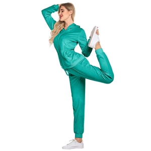 Conjunto de Dos Piezas para Mujer, Chaqueta con Cierre y Pantalones Deportivos con Lavado Ácido Vintage, Personalizable con Logotipo, Nuevo y Moderno - Product Image 1