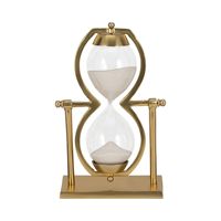 Minuteur Sablier Moderne en Métal – Écologique, Durable, Décoration de Bureau Artistique, Présentoir de Sable, Pièce d'Accent Élégante
