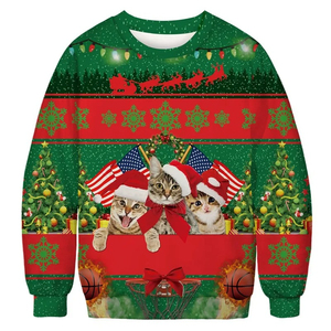 Sudaderas de Navidad manufacturadas paquistaníes Hombre Sparkle House <span class=keywords><strong>Patch</strong></span> Sudadera de lentejuelas de cuello redondo bordada de gran tamaño - Product Image 5