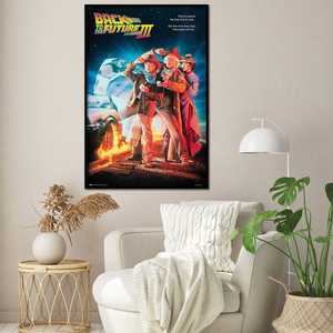Póster en lienzo 'Regreso al futuro parte III' de estilo moderno con marco negro - Product Image 1