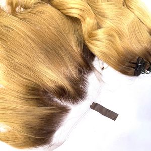 ผมแท้คุณภาพสูงแบบออมเบรสีเด้งดึ๋ง พร้อมผมปิดหน้าผากและผมเป็นมัดสำหรับทำวิก - Product Image 4