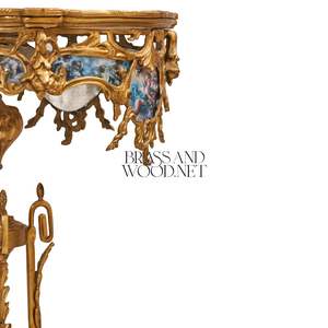 Mesa Auxiliar Redonda de Lujo con Tapa de Mármol Marrón, Pedestal de Latón Dorado Fundido a Mano e Incrustaciones de Porcelana para Decoración de Esquinas de Palacios - Product Image 5