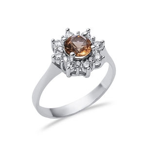 12 mm forma redonda sultanita CZ Seone Cluster anillo 925 anillo de plata esterlina venta al por mayor joyería turca - Product Image 3