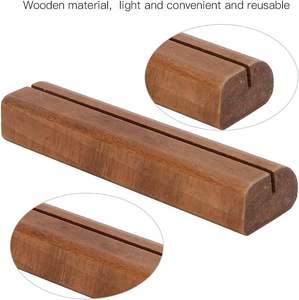 Wooden Business Card Note Clamp 5Pcs Wooden Business Card <b>Holder</b> <b>Photo</b> Display <b>Stand</b> Note Clamp Office Sign in Supplies - Product Image 3