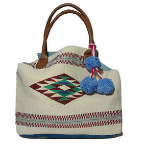 Sac fourre-tout de plage en toile de coton robuste bohème de grande capacité pour femmes fermeture à glissière portable écologique pour un usage quotidien - Product Image 1