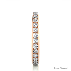 0,96 CTW corte redondo laboratorio cultivado diamante completo eternidad conjunto CVD boda banda oro rosa aniversario regalo anillos - Product Image 3