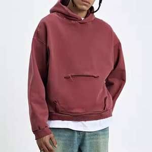 Ropa de moda, ropa de calle de gran tamaño, sudaderas con capucha en blanco de peso pesado, sudaderas OEM de lavado ácido Vintage para hombres - Product Image 2