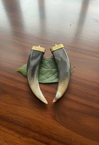 Colliers unisexes de luxe en acier inoxydable avec pendentif en corne naturelle, style hip-hop tribal, faits à la main, forme personnalisable, très vendus - Product Image 6